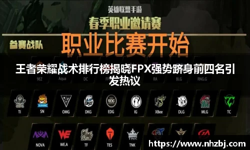 王者荣耀战术排行榜揭晓FPX强势跻身前四名引发热议